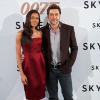 Naomie Harris y Javier Bardem en la presentación en Madrid de 'Skyfall'