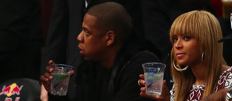 Beyonce y Jay-Z en un partido de la NBA