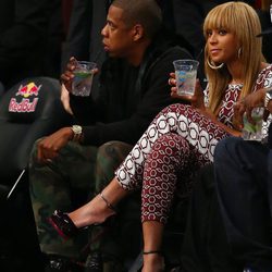 Beyonce y Jay-Z en un partido de la NBA