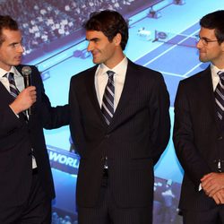  Roger Federer, Novak Djokovic y Andy Murray solidarios en la gala ATP World Tour Finals 2012