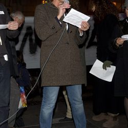 Carla Antonelli en la manifestación de los actores en defensa de la Cultura