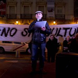 Pepe Viyuela en la manifestación de los actores en defensa de la Cultura