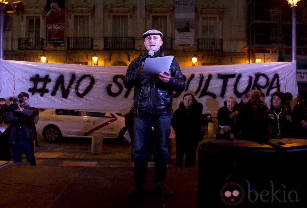 Pepe Viyuela en la manifestación de los actores en defensa de la Cultura