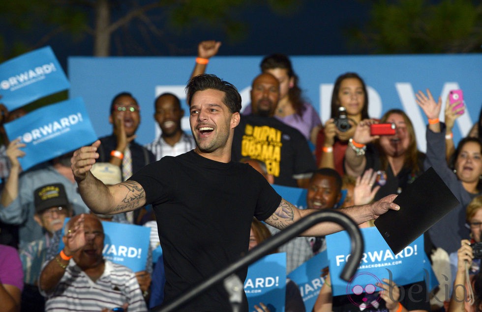 Ricky Martin haciendo campaña a Barack Obama