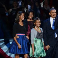 Barack Obama y su familia tras ganar las elecciones de 2012 