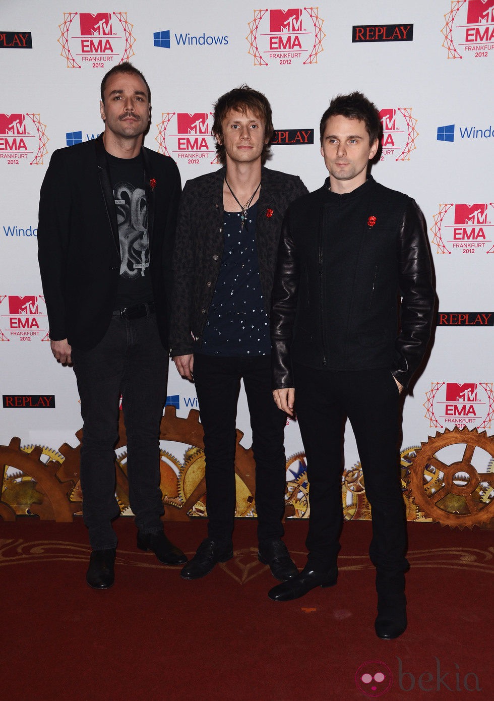 Chris Wolstenholme, Dominic Howard y Matt Bellamy, Muse, en los MTV EMA 2012