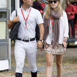 Marta Ortega y Sergio Álvarez en un torneo hípico de Gijón