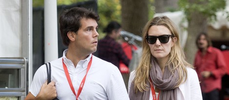 Marta Ortega y Sergio Álvarez en un torneo hípico de Gijón