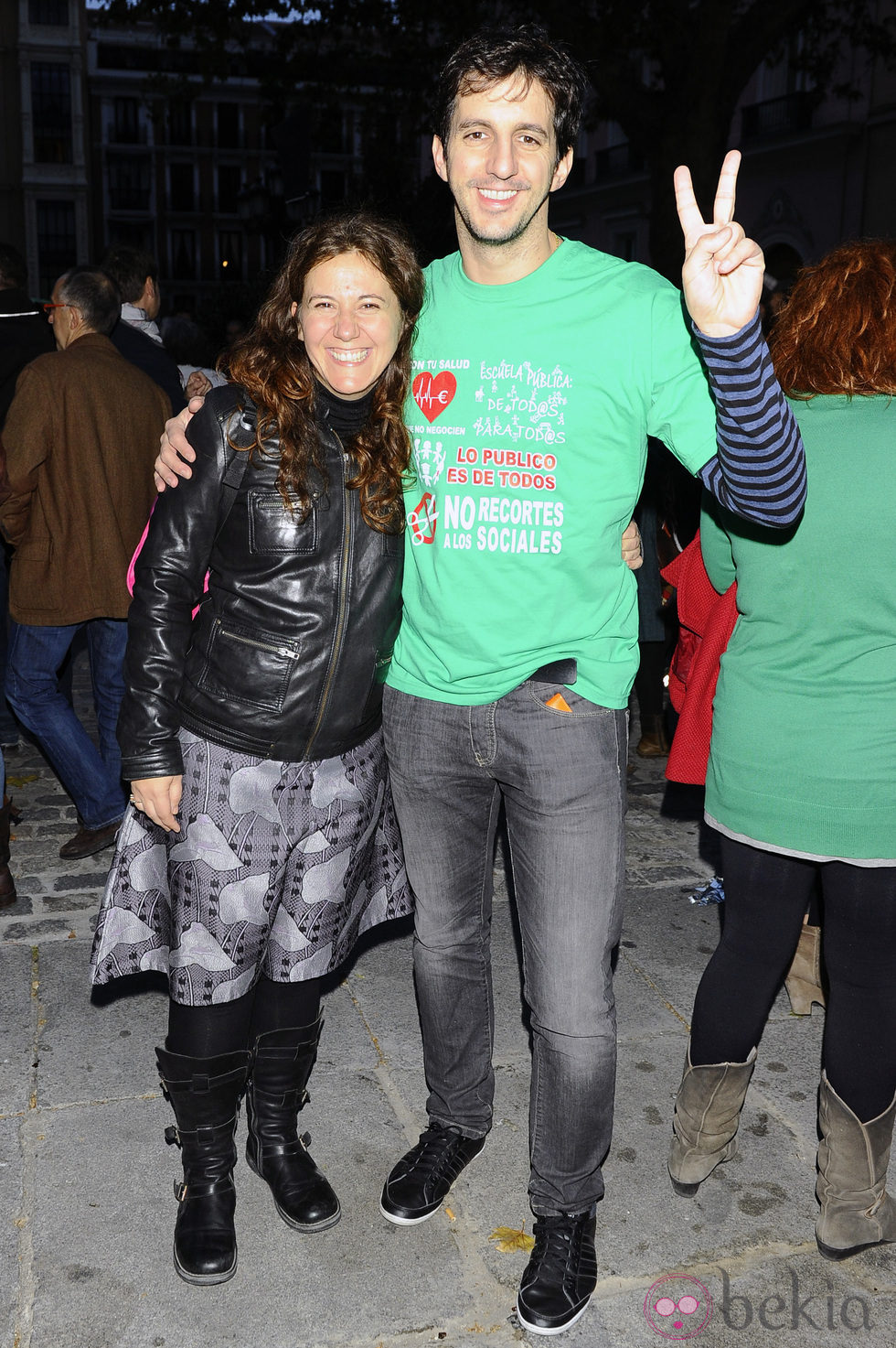 Fátima Baeza y Guillermo Ortega se manifiestan con motivo de la Huelga General del 14N