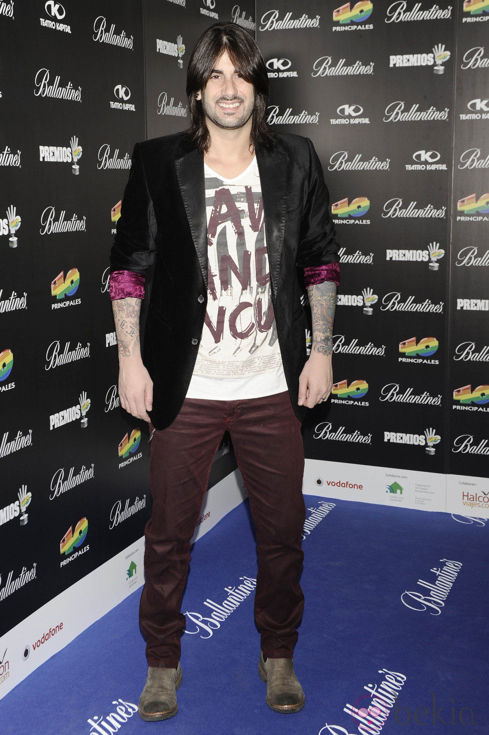 Melendi en la fiesta de nominados de los Premios 40 Principales 2012