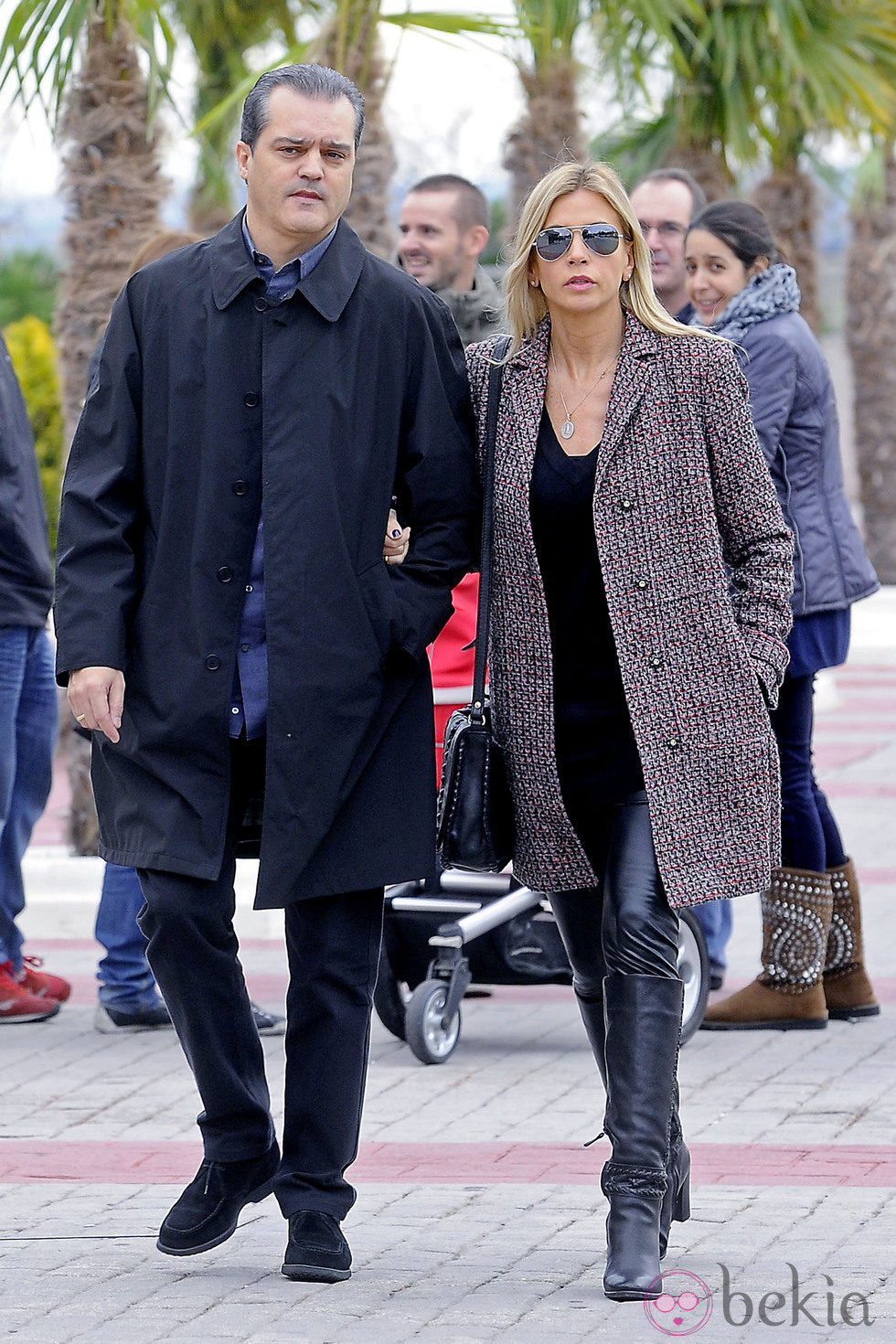 Ramón García y Patricia Cerezo en el tanatorio de Miliki