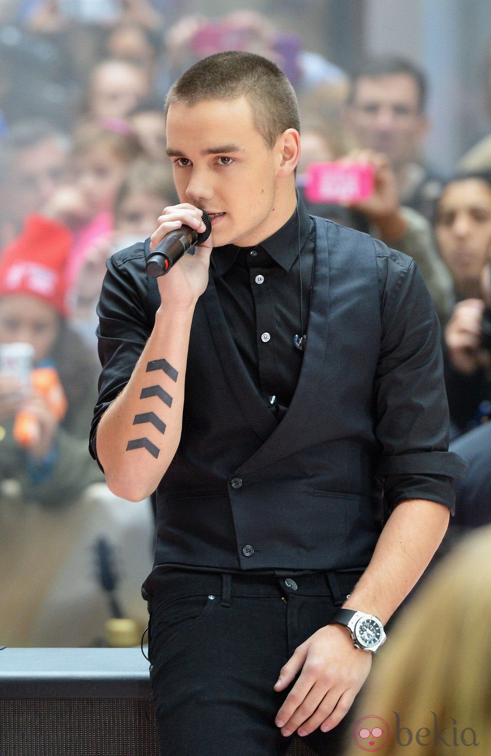 Liam Payne en una actuación en la Plaza Rockefeller