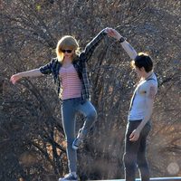 Taylor Swift en la grabación de su nuevo videoclip, 'I Knew You Were Trouble'