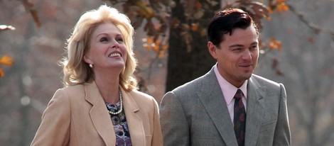 Joanna Lumley y Leonardo DiCaprio bromean en un parque de Brooklyn