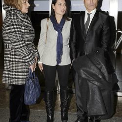 Andrés Burguera y Mari Cielo Pajares en el funeral de Tony Leblanc