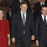 Ana Botella, Mariano Rajoy y José María Aznar en la presentación de las memorias de José María Aznar