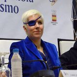 María de Villota en su primera rueda de prensa tras el accidente