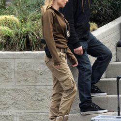 Elsa Pataky vestida de uniforme en el rodaje de 'Fast & Furious 6'