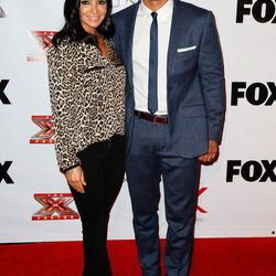 Mario Lopez y Courtney Laine Mazza en una fiesta de 'The X Factor'