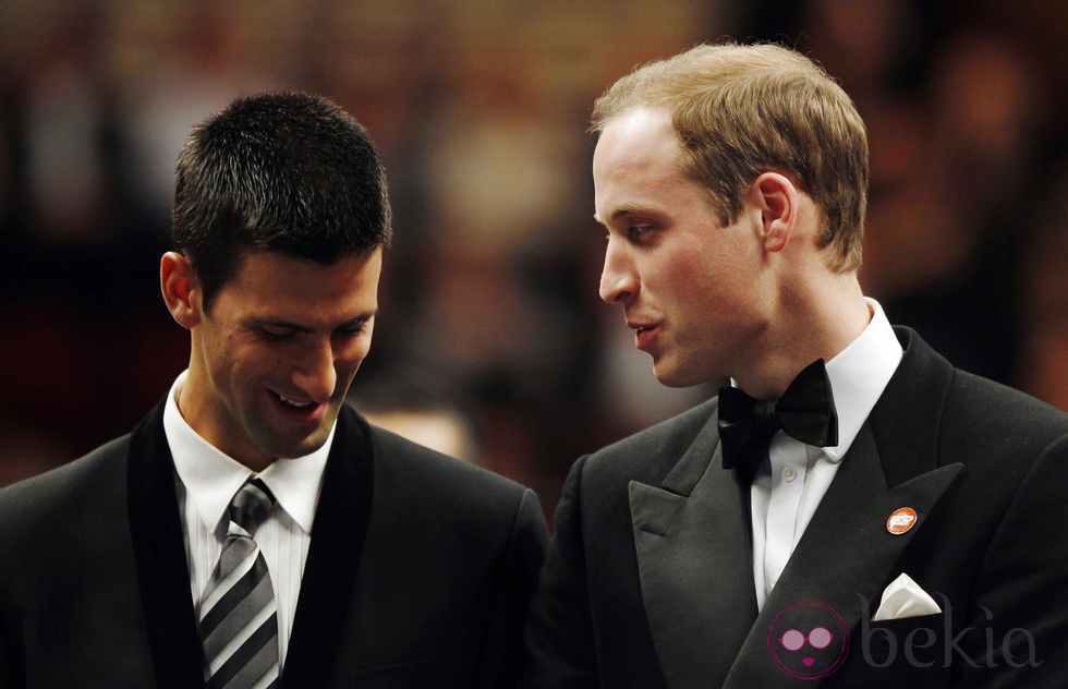 Novak Djokovic y el Príncipe Guillermo en la White Gala