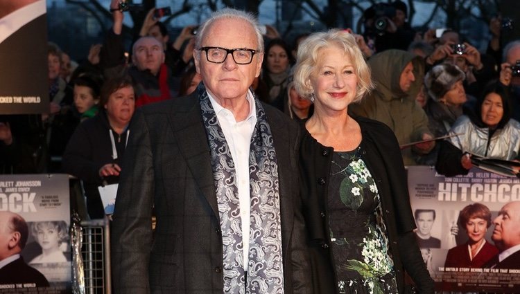 Anthony Hopkins y Helen Mirren en el estreno de 'Hitchcock' en Londres