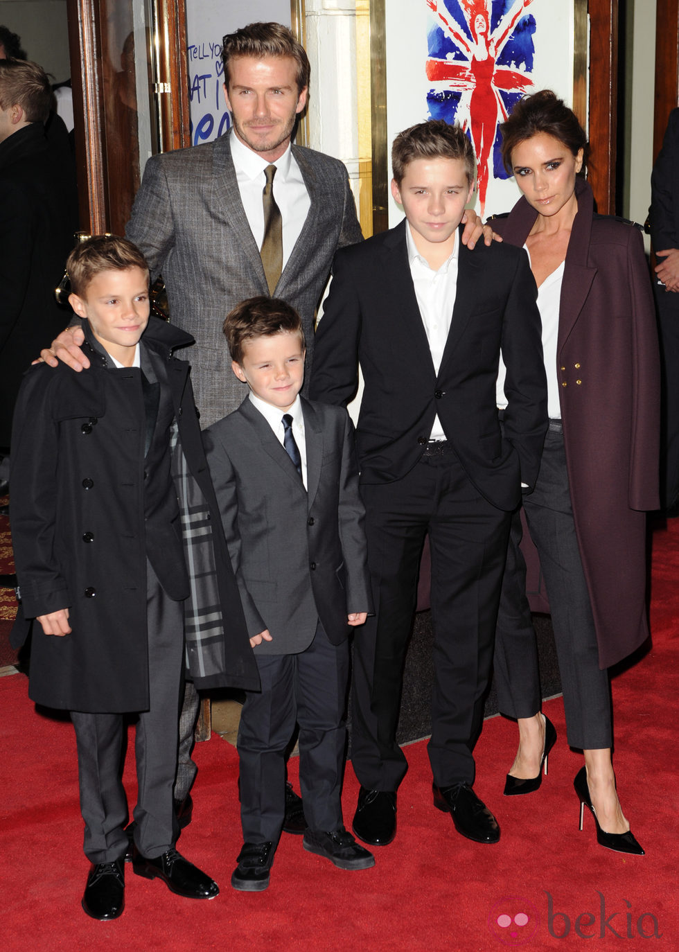 La familia Beckham en el estreno del musical 'Viva Forever!'