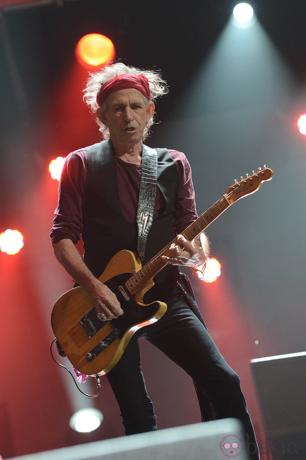 Keith Richards en el concierto a favor de las víctimas del huracán Sandy