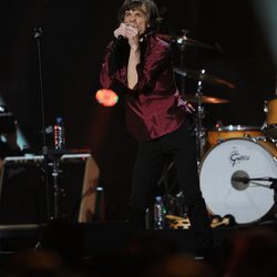 Mick Jagger en el concierto a favor de las víctimas del huracán Sandy