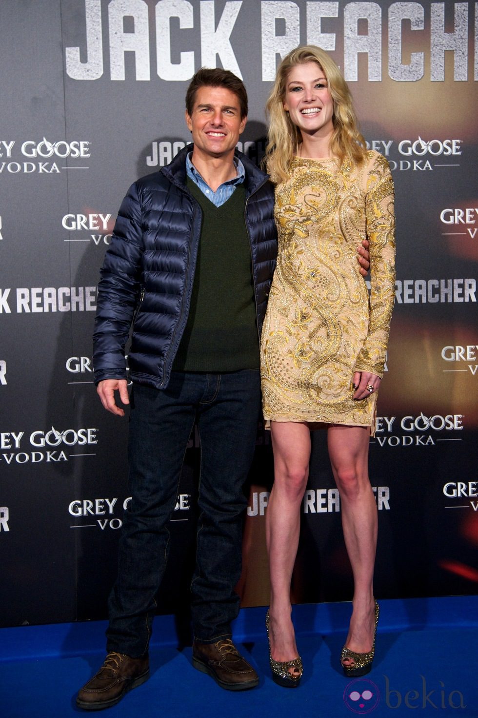 Tom Cruise y Rosamund Pike en el estreno de 'Jack Reacher' en Madrid