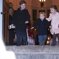 Christian, Vicente e Isabel de Dinamarca en un concierto de Navidad