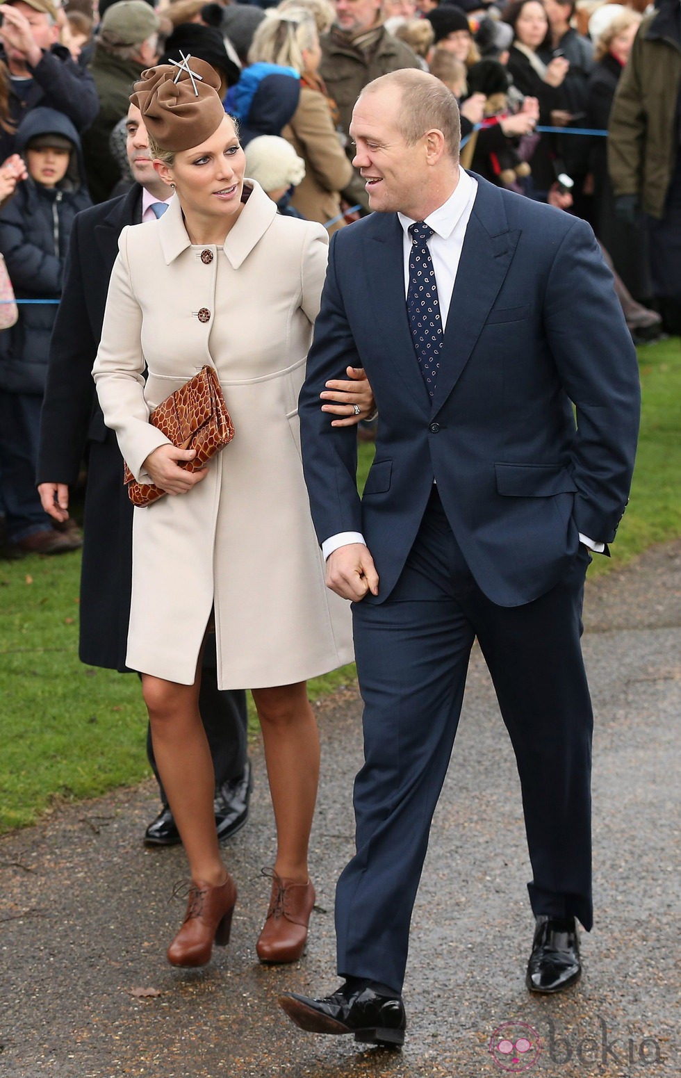 Zara Phillips y Mike Tindall en la Misa de Navidad en Sandringham