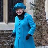 La Reina Isabel II en la Misa de Navidad en Sandringham