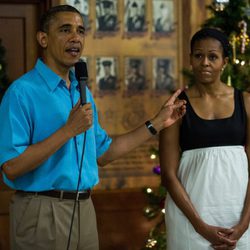 Barack y Michelle Obama durante sus vacaciones de Navidad en Hawai