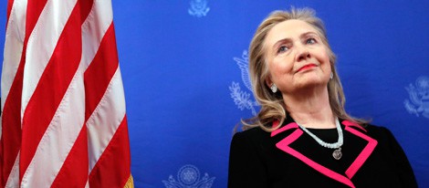 Hillary Clinton durante una conferencia en Bruselas