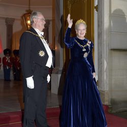 Enrique de Dinamarca y la Reina Margarita en la cena de gala de Año Nuevo