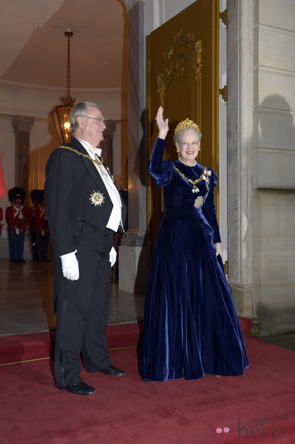 Enrique de Dinamarca y la Reina Margarita en la cena de gala de Año Nuevo