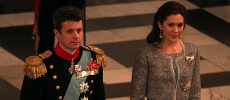 Federico y Mary de Dinamarca en una recepción de año nuevo