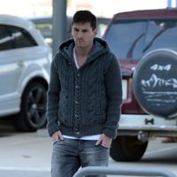 Leo Messi en el aeropuerto de Barcelona rumbo a la entrega del Balón de Oro 2012