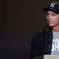 Cristiano Ronaldo en la rueda de prensa del Balón de Oro 2012