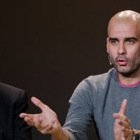 Pep Guardiola en la rueda de prensa del Balón de Oro 2012