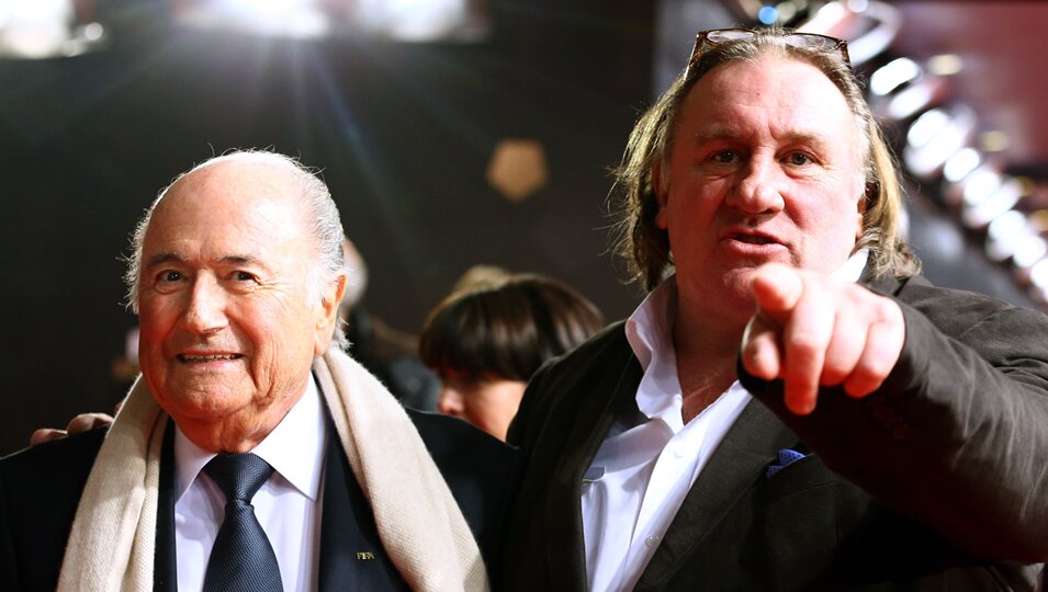 Gerard Depardieu en la gala de entrega del Balón de Oro 2012