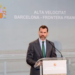 El Príncipe Felipe en la inauguración del AVE Barcelona-Frontera Francesa