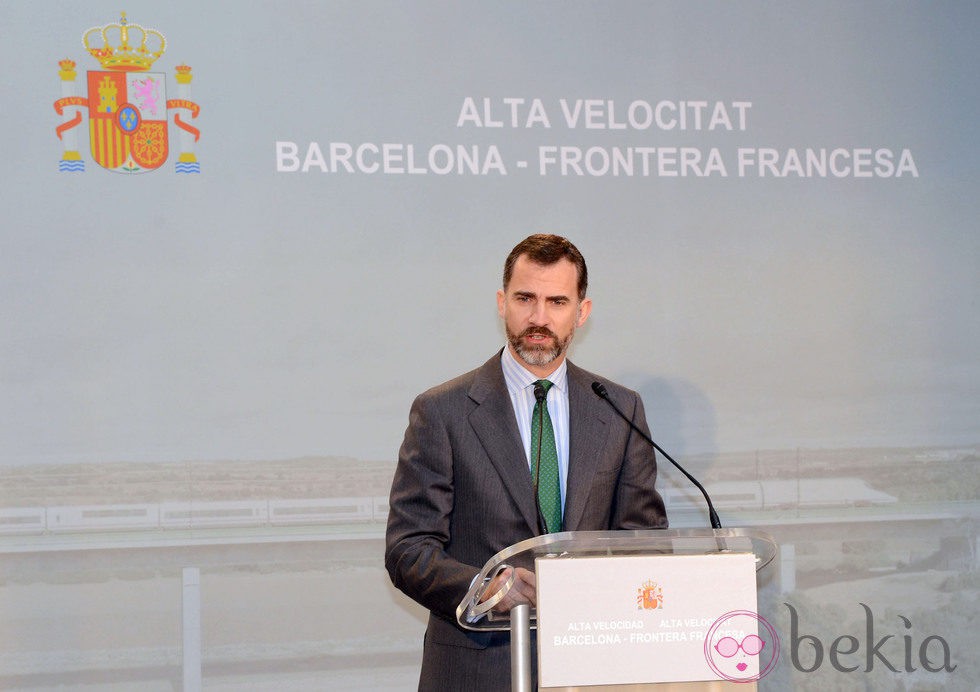 El Príncipe Felipe en la inauguración del AVE Barcelona-Frontera Francesa