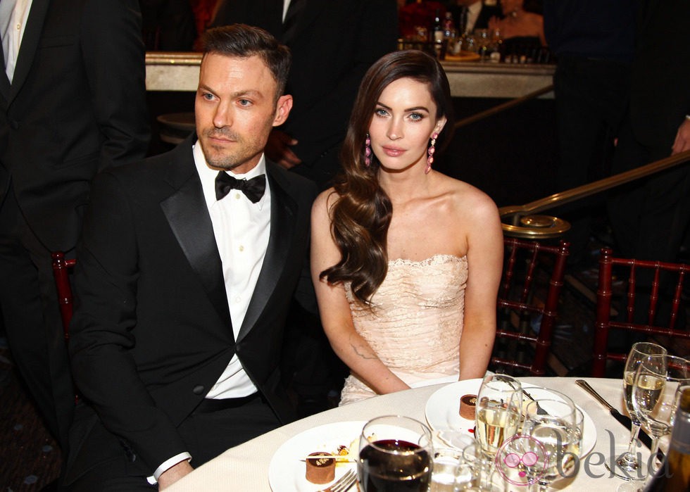 Brian Austin Green y Megan Fox en la ceremonia de entrega de los Globos de Oro 2013