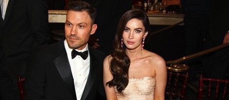 Brian Austin Green y Megan Fox en la ceremonia de entrega de los Globos de Oro 2013