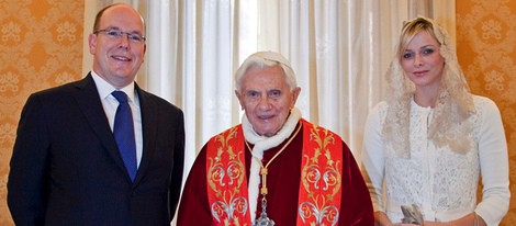 Los Príncipes de Mónaco y el Papa Benedicto XVI en El Vaticano