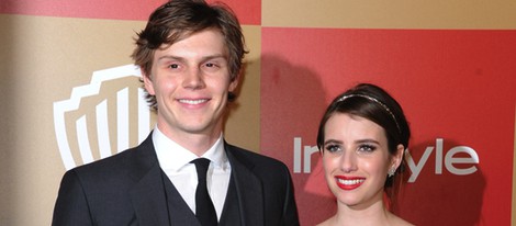 Emma Roberts y Evan Peters en la fiesta InStyle tras los Globos de Oro 2013