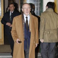 Rodrigo Rato en la misa por el primer aniversario de la muerte de Ramón Rato