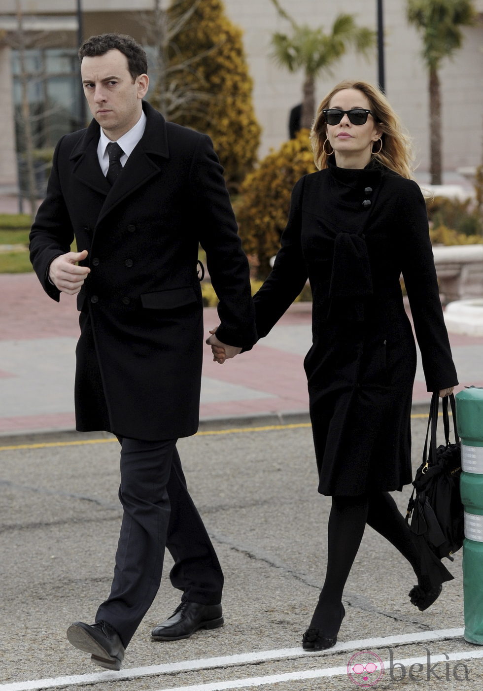 María Adánez en el funeral de Fernando Guillén