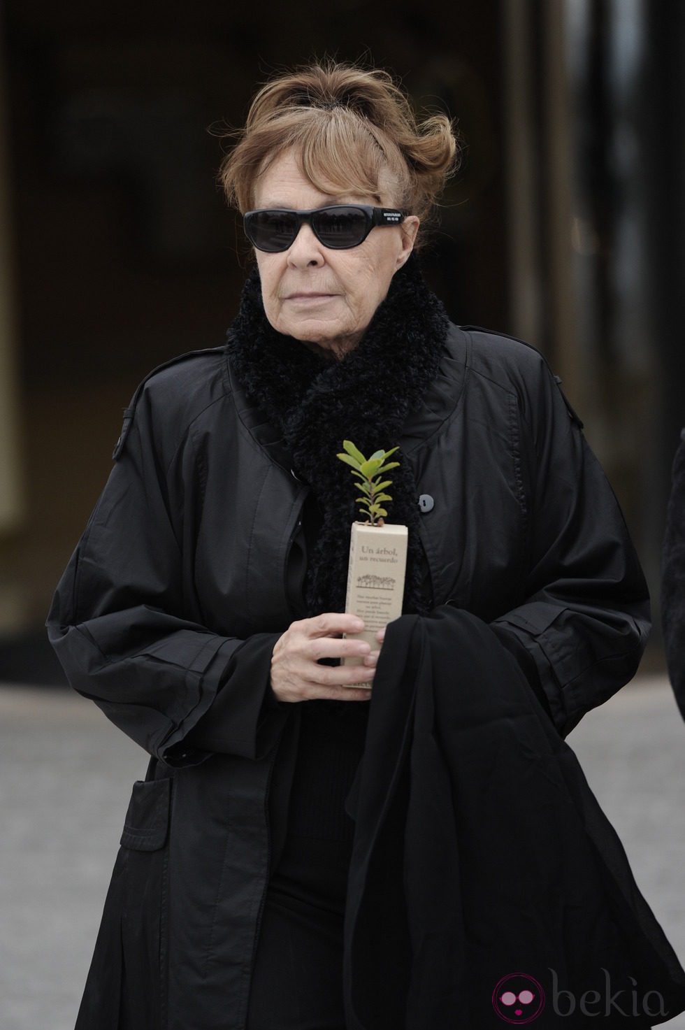 Gemma Cuervo en el funeral de Fernando Guillén